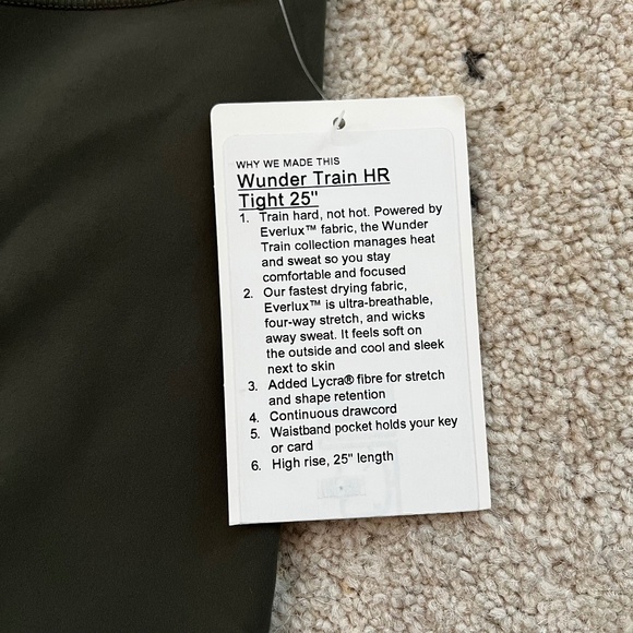 NWT Lululemon Wunder Train High-Rise Tight 25” – 4 - Picture 4 of 5